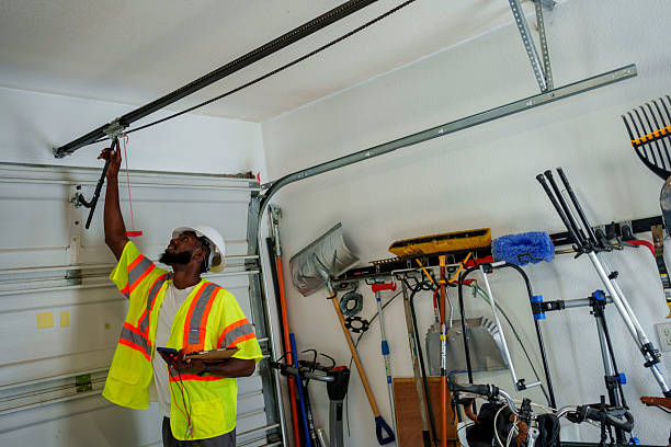 Professional Garage Door Panel Replacement technician working in Cary, NC